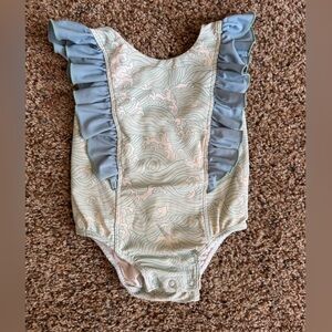 Caden Lane Double Ruffle One Piece swimsuit 18-24mo Blue Waves